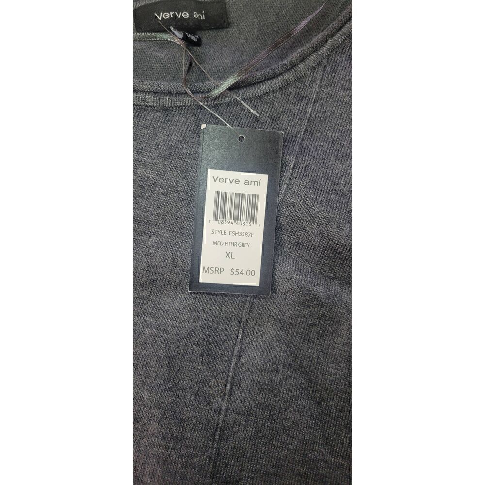 Verve Ami Women’s Asymmetrical Hem Sweater Gray Sz XL New - Picture 5 of 6